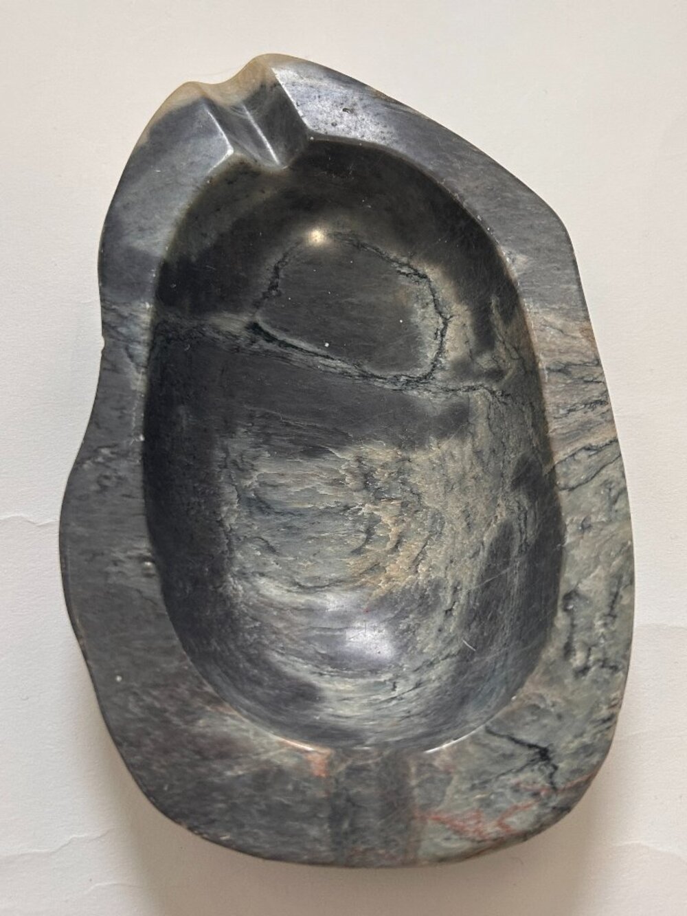 Vintage Marble Ashtray Onyx Stone Cigarette Holder Rustic Natural Rock Decor